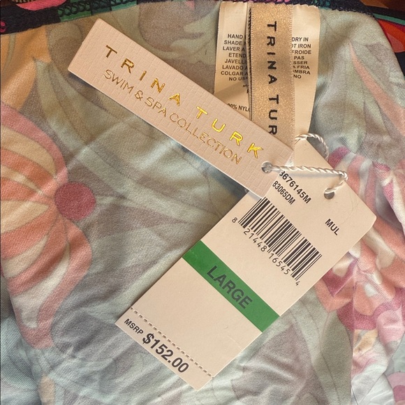 NWT Trina Turk India Garden Tunic Swim Cover Up Dress Size L - Picture 6 of 7